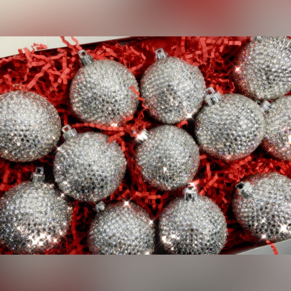 Swarovski encrusted Christmas ornaments